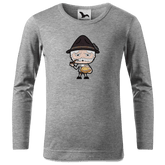 Da Oid Sinzer Leberkassemmel Longsleeve Kinder Grau Meliert Waldering Front